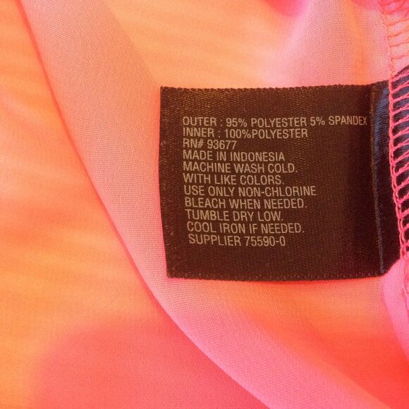 Worthington Woman’s Size PXL Pink Black Floral Sheer Layered Tank/TunIc/Blouse - Picture 5 of 7